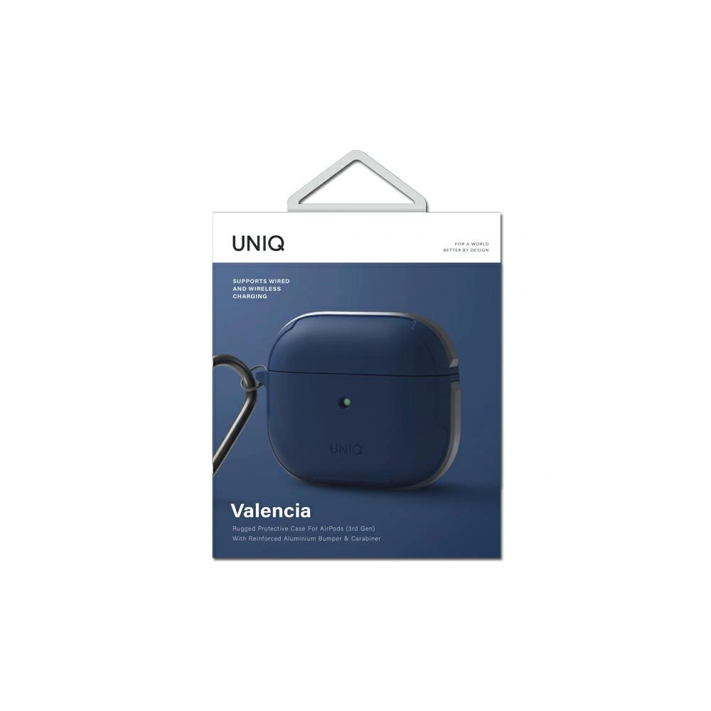 Etui UNIQ Valencia Antimicrobial Apple AirPods 3 niebieski/blue