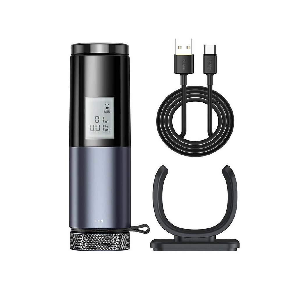 Baseus elektroniczny alkomat bezustnikowy LCD (Czarny)