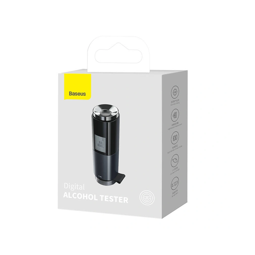 Baseus elektroniczny alkomat bezustnikowy LCD (Czarny)