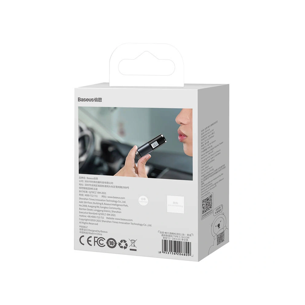 Baseus elektroniczny alkomat bezustnikowy LCD (Czarny)