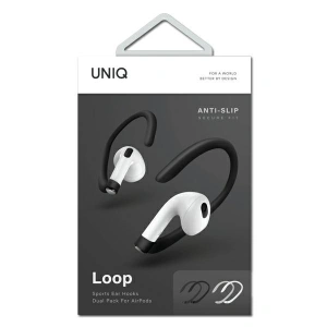 Kup Uchii pentru Apple AirPods UNIQ Loop Sports Ear Hooks alb-negru [2 PACK] - UNIQ574WHTBLK - {ean13} - Sklep Home Screen