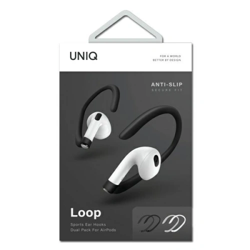 Kup Uchyty do Apple AirPods UNIQ Loop Sports Ear Hooks bílá-černá [2 PACK] - UNIQ574WHTBLK - {ean13} - Sklep Home Screen