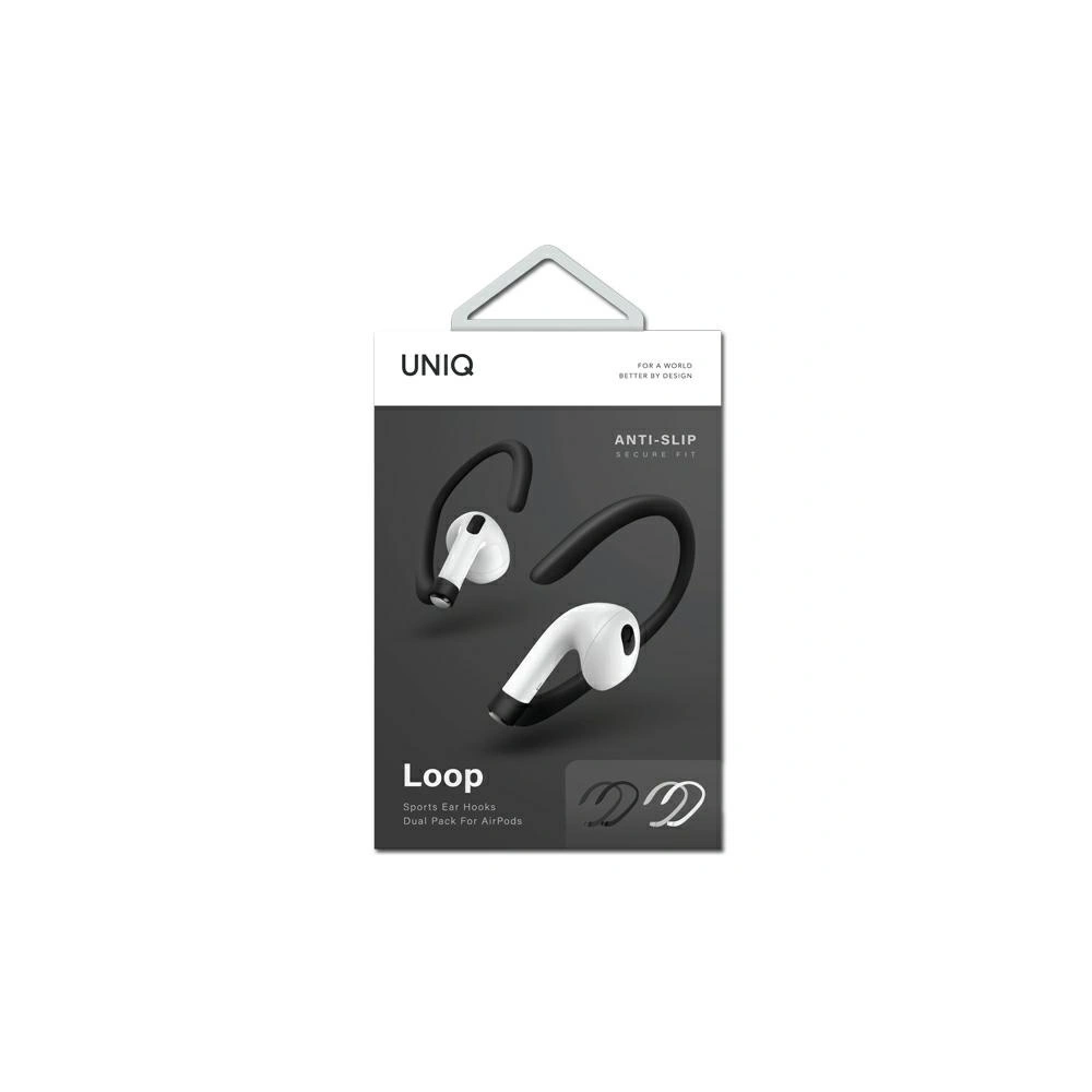 Uchwyty do Apple AirPods UNIQ Loop Sports Ear Hooks biały-czarny/white-black [2 PACK]