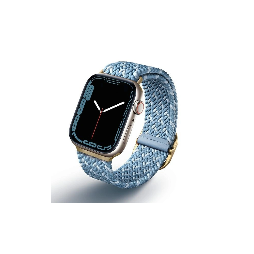 Pasek UNIQ Aspen Apple Watch 4/5/6/7/SE/8/9/10 40/41/42mm Braided DE modry/cerulean blue