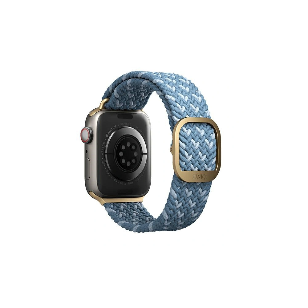 Pasek UNIQ Aspen Apple Watch 4/5/6/7/SE/8/9/10 40/41/42mm Braided DE modry/cerulean blue