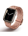Pasek UNIQ Aspen Apple Watch 4/5/6/7/SE/8/9/10 40/41/42mm Braided DE różowy/citrus pink