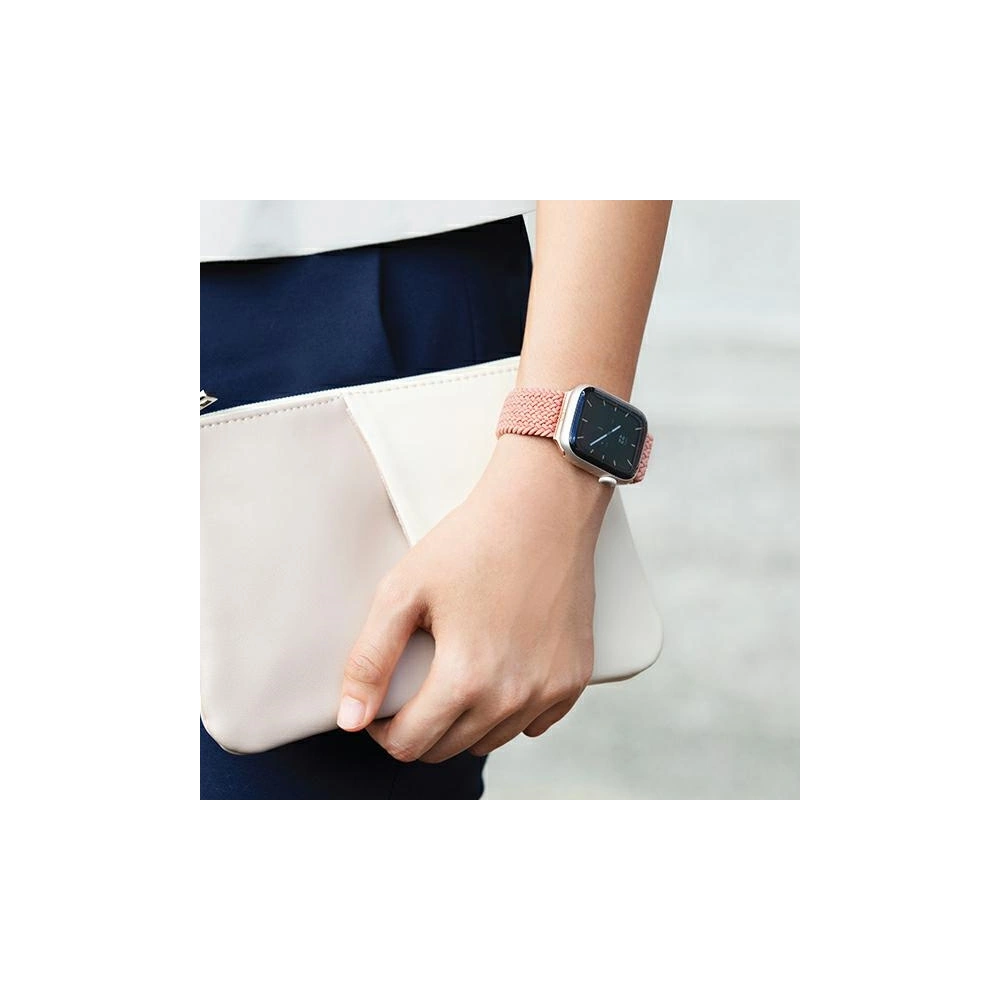 Pasek UNIQ Aspen Apple Watch 4/5/6/7/SE/8/9/10 40/41/42mm Braided różowy/grapefruit pink