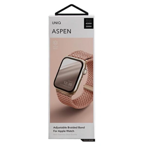 Kup Pasek UNIQ Aspen Apple Watch 4/5/6/7/SE/8/9/10 40/41/42mm Braided różowy/grapefruit pink - UNIQ577GRAPNK - {ean13} - Sklep Home Screen