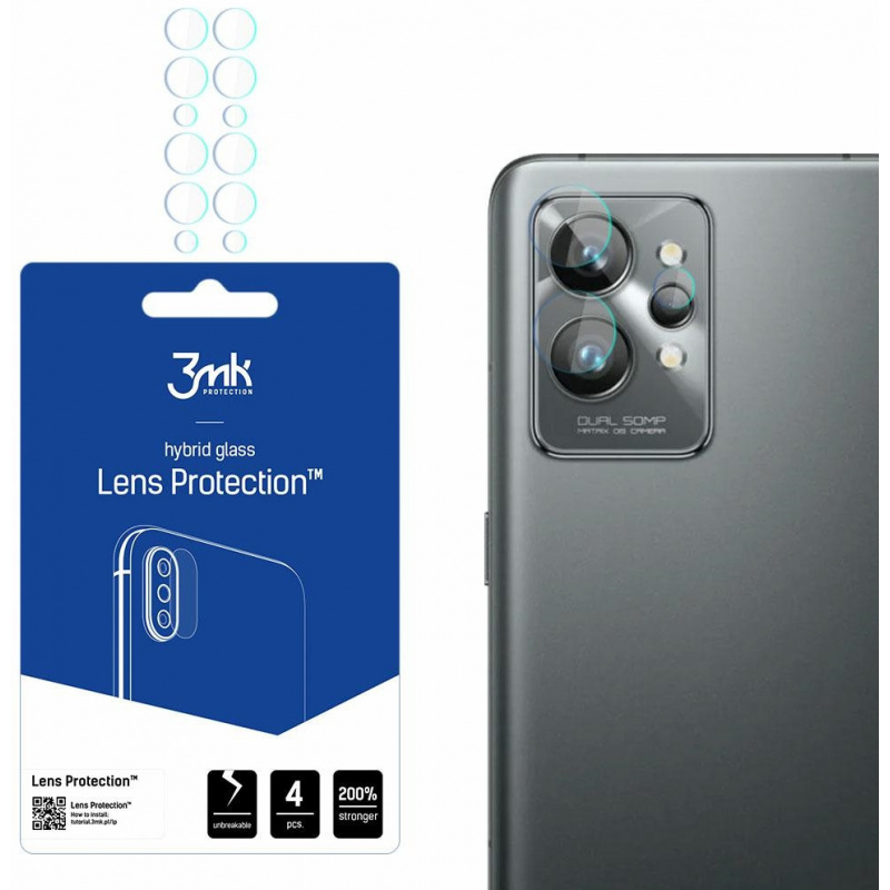 Szkło hybrydowe na obiektyw aparatu 3MK Lens Protection Realme GT 2 Pro [4 PACK]