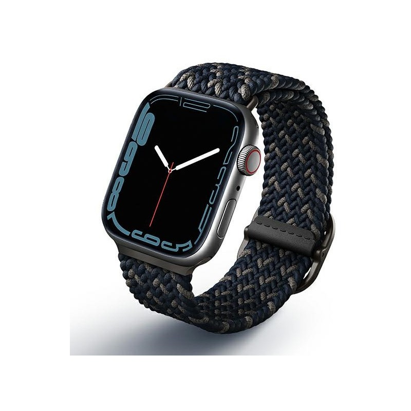 Pasek UNIQ Aspen Apple Watch 4/5/6/7/SE 44/45mm Braided DE niebieski/obsidian blue