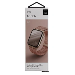Pasek UNIQ Aspen Apple Watch 4/5/6/7/SE/8/9/Ultra 44/45/49mm Braided różowy/grapefruit pink Pasek UNIQ Aspen Apple Watch 4/5/6/7/SE/8/9/Ultra 44/45/49mm Braided różowy/grapefruit pink