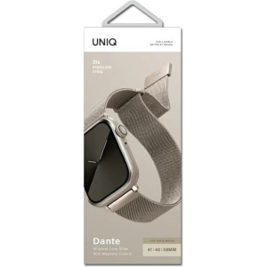 Pasek UNIQ Dante Apple Watch 4/5/6/7/SE/8/9/10 40/41/42mm Stainless Steel starlight