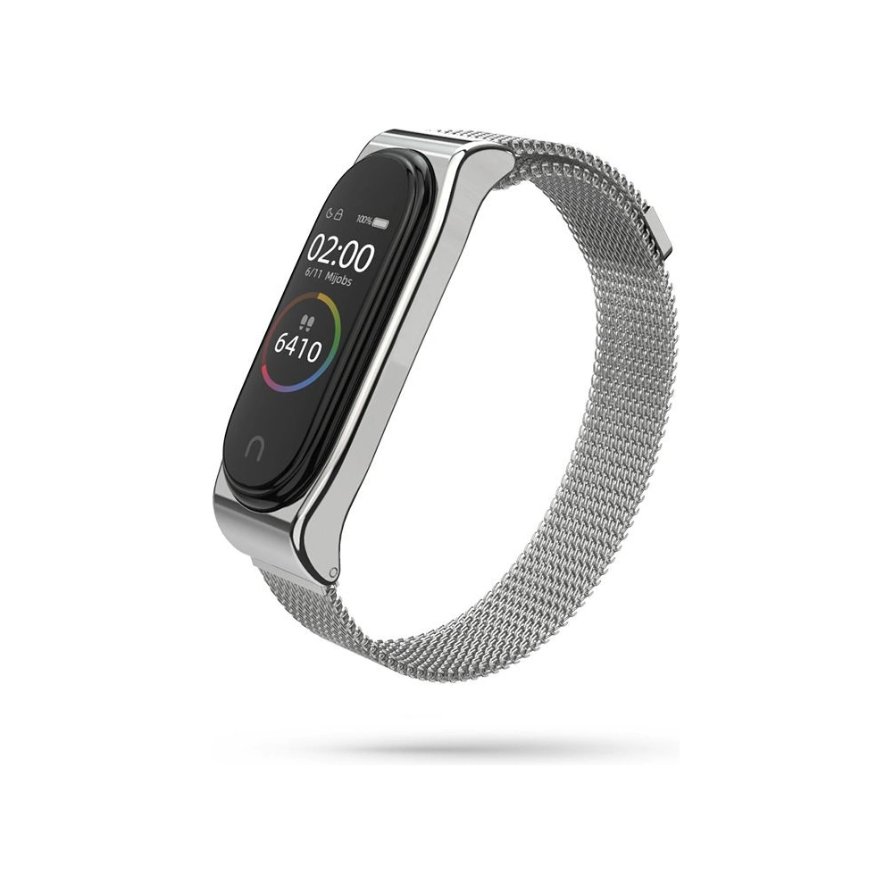 Pasek Tech-Protect Milaneseband Xiaomi Mi Band 3/4 Silver