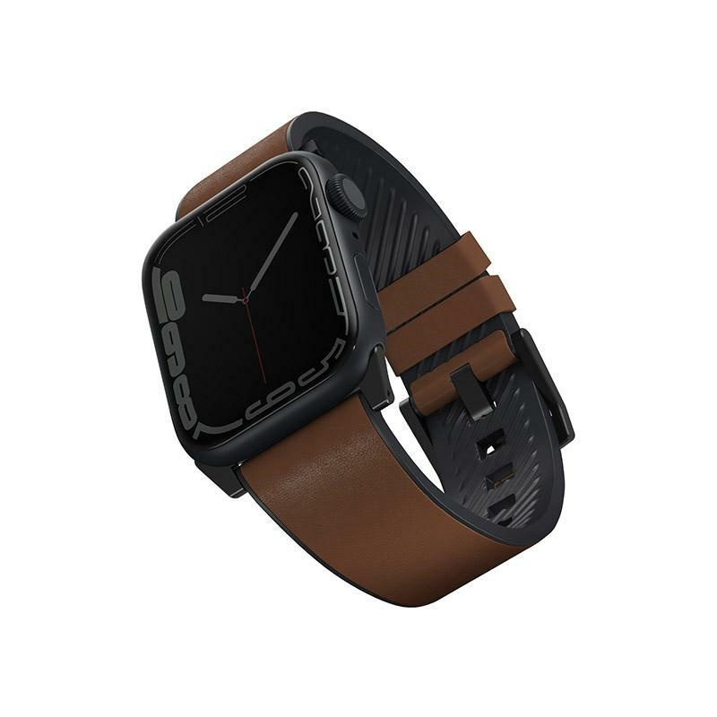 Pasek UNIQ Straden Apple Watch 4/5/6/7/SE 44/45mm Leather Hybrid Strap brązowy/brown