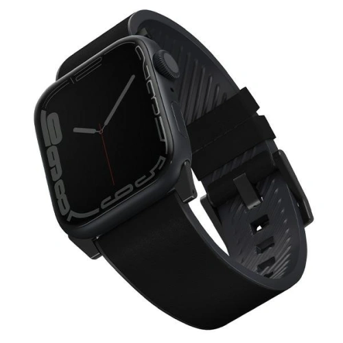 Kup UNIQ Straden Apple Watch 4/5/6/7/SE/8/9/Ultra 44/45/49mm Bőr Hibrid Szíj fekete/black - UNIQ588BLK - {ean13} - Sklep Home Screen