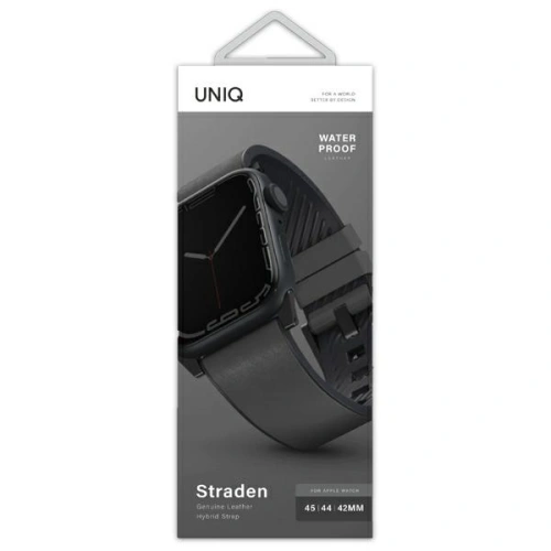 Kup UNIQ Straden szíj Apple Watch 4/5/6/7/SE/8/9/Ultra 44/45/49mm bőrhybrid szíj szürke/szary - UNIQ589GRY - {ean13} - Sklep Home Screen