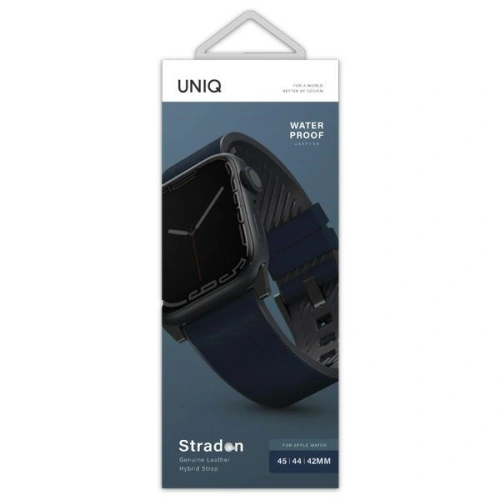 Kup UNIQ Straden Apple Watch 4/5/6/7/SE/8/9/Ultra 44/45/49mm Bőr Hibrid Heveder kék/blue - UNIQ590BLU - {ean13} - Sklep Home Screen