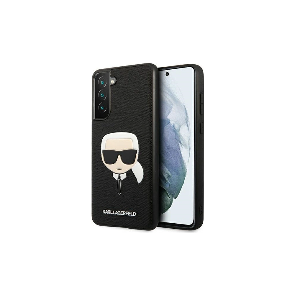 Etui Karl Lagerfeld KLHCS21FSAKHBK Samsung Galaxy S21 FE czarny/black hardcase Saffiano Ikonik Karl`s Head