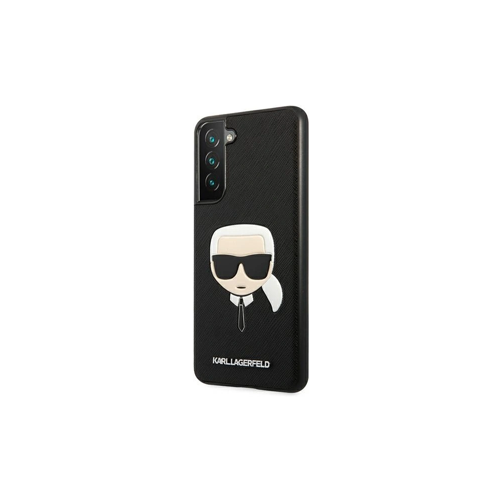 Etui Karl Lagerfeld KLHCS21FSAKHBK Samsung Galaxy S21 FE czarny/black hardcase Saffiano Ikonik Karl`s Head