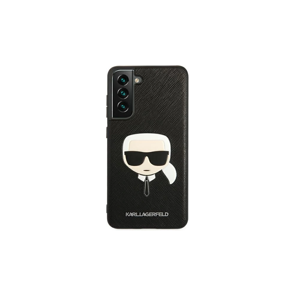 Etui Karl Lagerfeld KLHCS21FSAKHBK Samsung Galaxy S21 FE czarny/black hardcase Saffiano Ikonik Karl`s Head