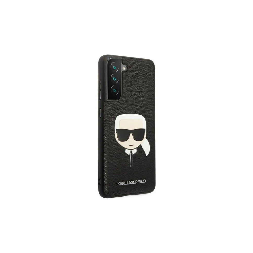 Etui Karl Lagerfeld KLHCS21FSAKHBK Samsung Galaxy S21 FE czarny/black hardcase Saffiano Ikonik Karl`s Head