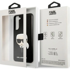 Kup Etui Karl Lagerfeld KLHCS21FSAKHBK Samsung Galaxy S21 FE czarny/black hardcase Saffiano Ikonik Karl`s Head - KLD789BLK - {ean13} - Sklep Home Screen