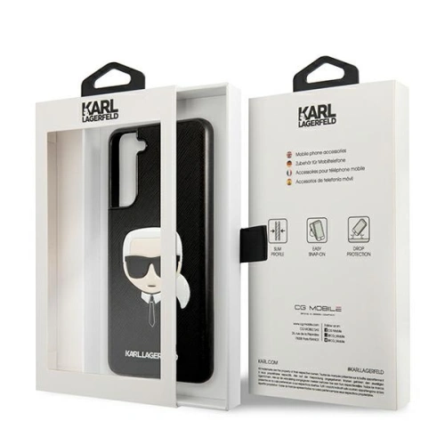 Kup Etui Karl Lagerfeld KLHCS21FSAKHBK Samsung Galaxy S21 FE černý/black hardcase Saffiano Ikonik Karl`s Head - KLD789BLK - {ean13} - Sklep Home Screen