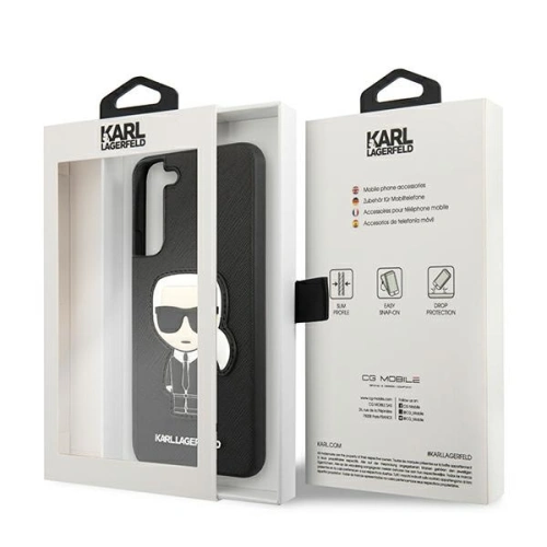 Kup Etui Karl Lagerfeld KLHCS22MOKPK Samsung Galaxy S22+ Plus černý/black hardcase Saffiano Ikonik Karl`s Patch - KLD790BLK - {ean13} - Sklep Home Screen