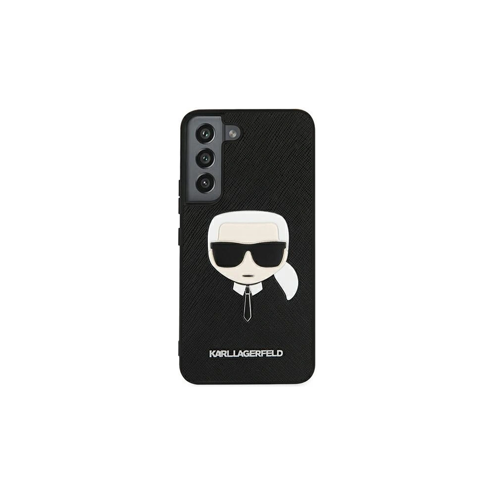 homescreen.pl - Etui Karl Lagerfeld KLHCS22MSAKHBK Samsung Galaxy S22+ Plus czarny/black hardcase Saffiano Ikonik Karl`s Head