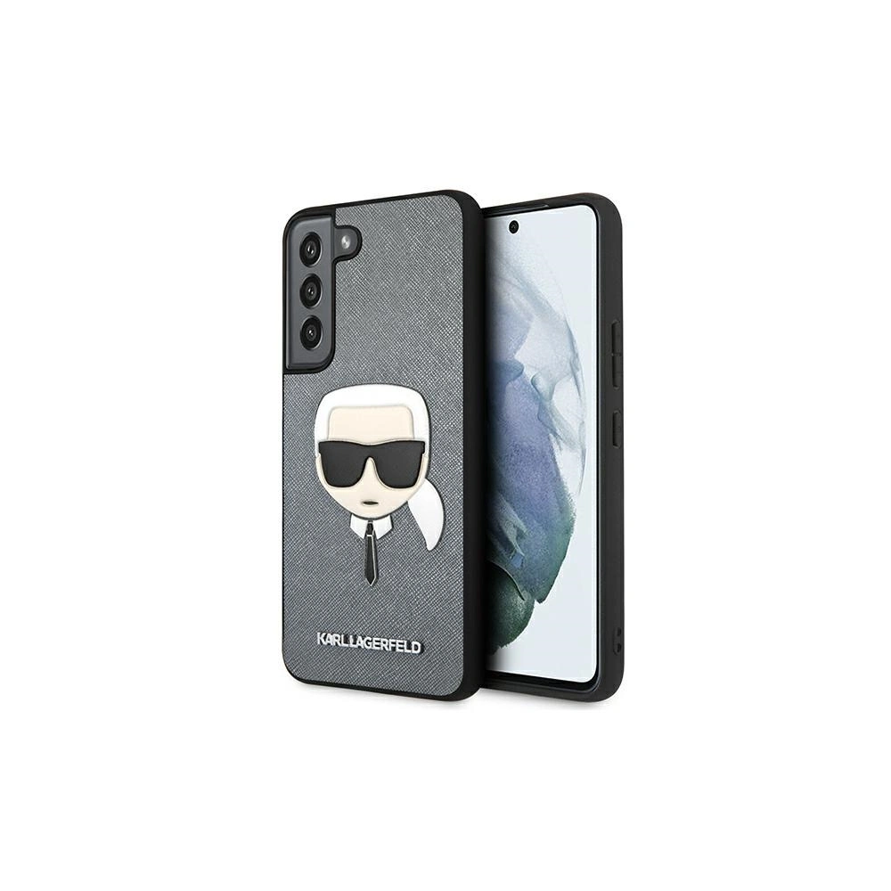 homescreen.pl - Etui Karl Lagerfeld KLHCS22MSAKHSL Samsung Galaxy S22+ Plus srebrny/silver hardcase Saffiano Ikonik Karl`s Head