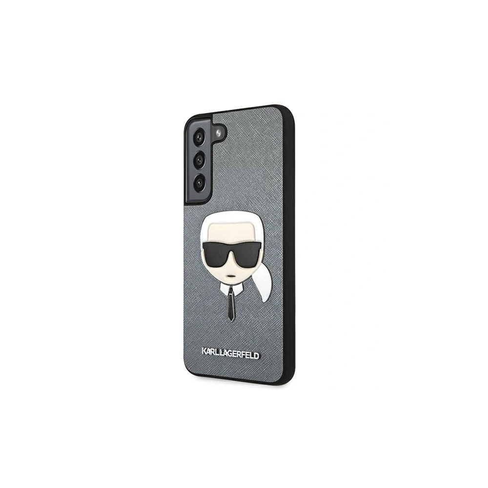 homescreen.pl - Etui Karl Lagerfeld KLHCS22MSAKHSL Samsung Galaxy S22+ Plus srebrny/silver hardcase Saffiano Ikonik Karl`s Head