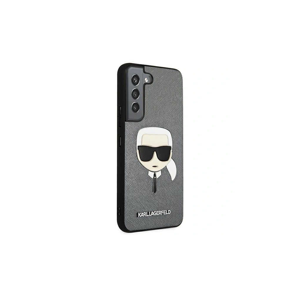 homescreen.pl - Etui Karl Lagerfeld KLHCS22MSAKHSL Samsung Galaxy S22+ Plus srebrny/silver hardcase Saffiano Ikonik Karl`s Head