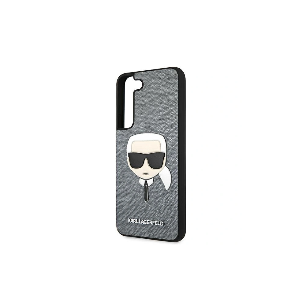 homescreen.pl - Etui Karl Lagerfeld KLHCS22MSAKHSL Samsung Galaxy S22+ Plus srebrny/silver hardcase Saffiano Ikonik Karl`s Head