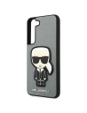 Kup Etui Karl Lagerfeld KLHCS22SOKPG Samsung Galaxy S22 srebrny/silver hardcase Saffiano Ikonik Karl`s Patch - KLD793SLV - {ean13} - Sklep Home Screen
