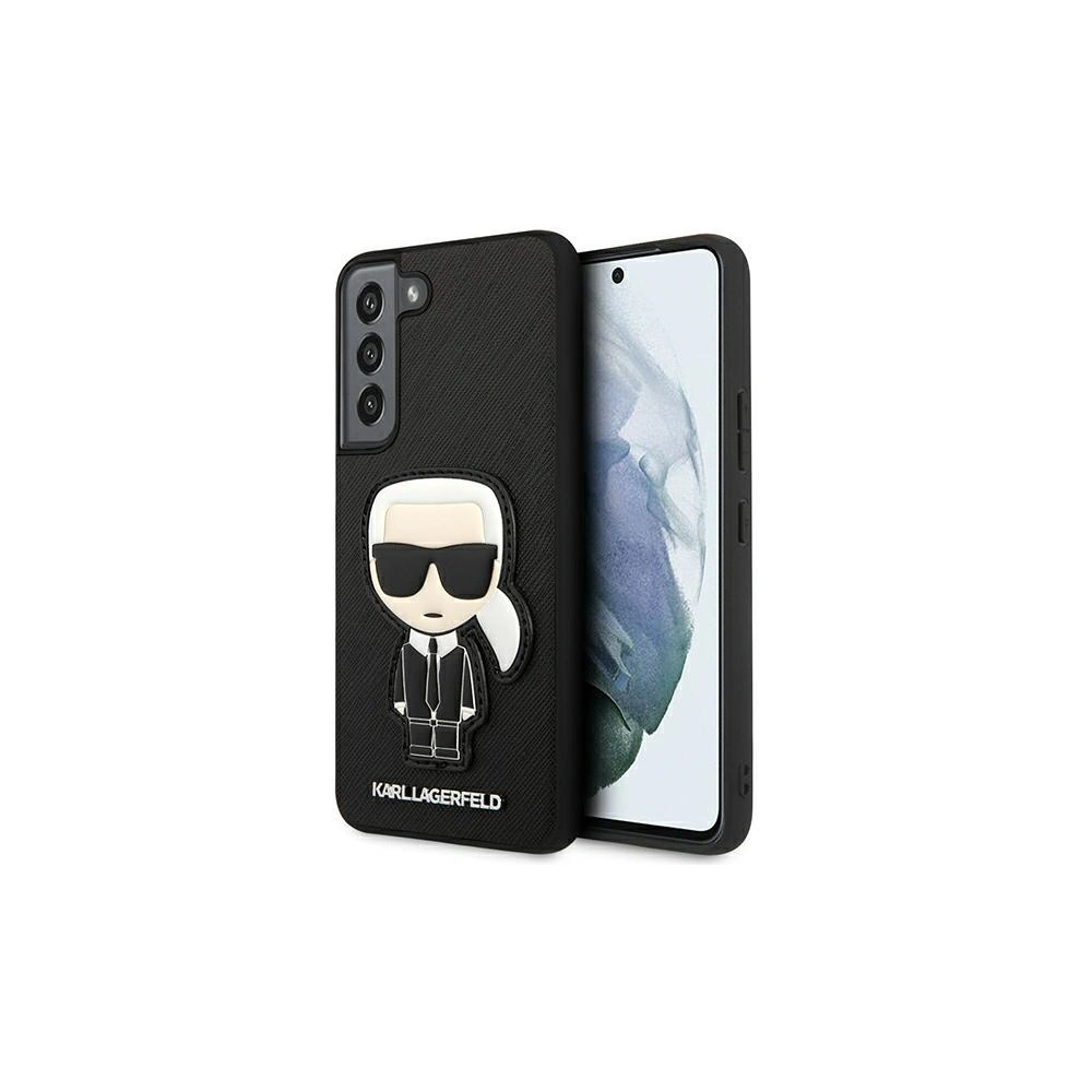 homescreen.pl - Etui Karl Lagerfeld KLHCS22SOKPK Samsung Galaxy S22 czarny/black hardcase Saffiano Ikonik Karl`s Patch
