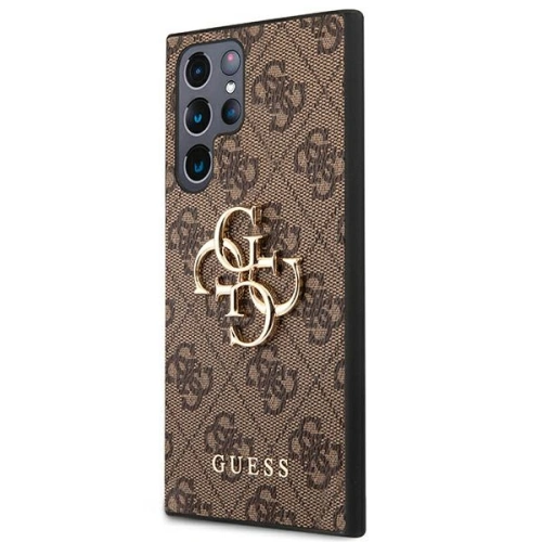 Buy Guess GUHCS22L4GMGBR Samsung Galaxy S22 Ultra brown hardcase 4G Big Metal Logo - GUE1552BR - {ean13} - Home Screen Store Europe