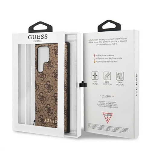 Kup Etui Guess GUHCS22LGF4GBR Samsung Galaxy S22 Ultra brązowy/brown hard case 4G Charms Collection - GUE1555BR - {ean13} - Sklep Home Screen