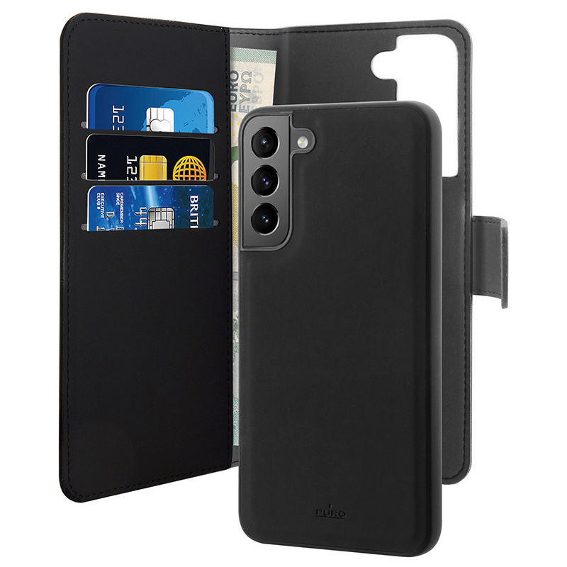 homescreen.pl - Etui PURO Wallet Detachable 2w1 Samsung Galaxy S22+ Plus (czarny)