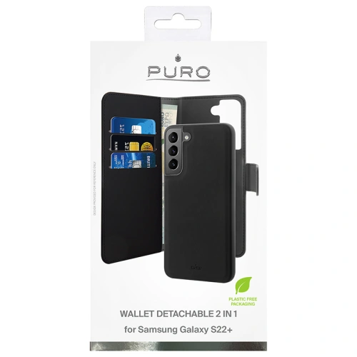 Kup Etui PURO Wallet Detachable 2w1 Samsung Galaxy S22+ Plus (černý) - PUR537BLK - {ean13} - Sklep Home Screen