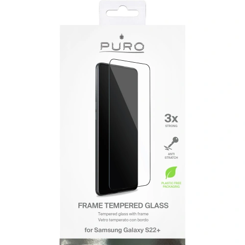 Kup Sklo tvrzené PURO Frame Tempered Glass Samsung Galaxy S22+ Plus (černý rámeček) - PUR539BLK - {ean13} - Sklep Home Screen