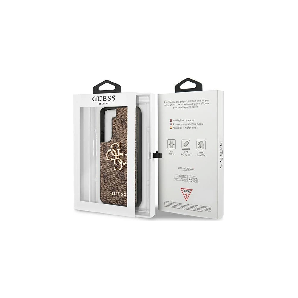 homescreen.pl - Etui Guess GUHCS22S4GMGBR Samsung Galaxy S22 brązowy/brown hardcase 4G Big Metal Logo