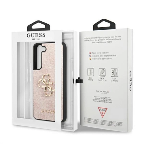Buy Guess GUHCS22S4GMGPI Samsung Galaxy S22 pink hardcase 4G Big Metal Logo - GUE1563PNK - {ean13} - Home Screen Store Europe