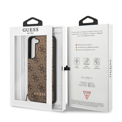 Buy Guess GUHCS22SGF4GBR Samsung Galaxy S22 brown hard case 4G Charms Collection - GUE1564BR - {ean13} - Home Screen Store Europe