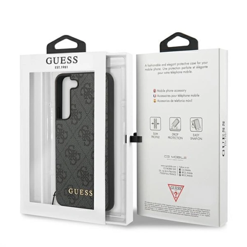 Buy Guess GUHCS22SGF4GGR Samsung Galaxy S22 grey hardcase 4G Charms Collection - GUE1565GRY - {ean13} - Home Screen Store Europe