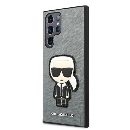 Kup Etui Karl Lagerfeld KLHCS22LOKPG Samsung Galaxy S22 Ultra stříbrný/silver hardcase Saffiano Ikonik Karl`s Patch - KLD796SLV - {ean13} - Sklep Home Screen
