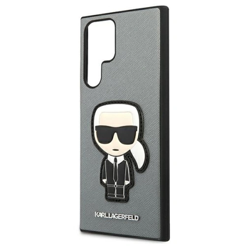 Kup Etui Karl Lagerfeld KLHCS22LOKPG Samsung Galaxy S22 Ultra stříbrný/silver hardcase Saffiano Ikonik Karl`s Patch - KLD796SLV - {ean13} - Sklep Home Screen