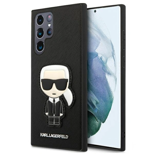 Kup Etui Karl Lagerfeld KLHCS22LOKPK Samsung Galaxy S22 Ultra černý/black hardcase Saffiano Ikonik Karl`s Patch - KLD797BLK - {ean13} - Sklep Home Screen