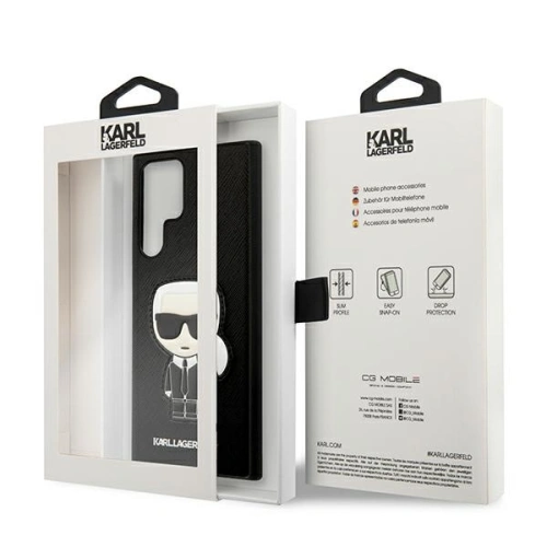 Kup Etui Karl Lagerfeld KLHCS22LOKPK Samsung Galaxy S22 Ultra černý/black hardcase Saffiano Ikonik Karl`s Patch - KLD797BLK - {ean13} - Sklep Home Screen