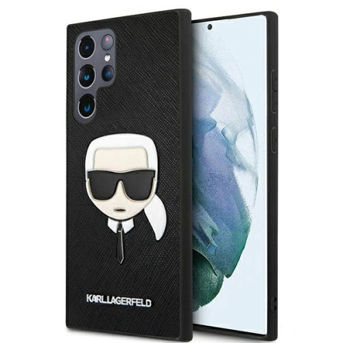 Kup Etui Karl Lagerfeld KLHCS22LSAKHBK Samsung Galaxy S22 Ultra fekete/black hardcase Saffiano Ikonik Karl feje - KLD798BLK - {ean13} - Sklep Home Screen