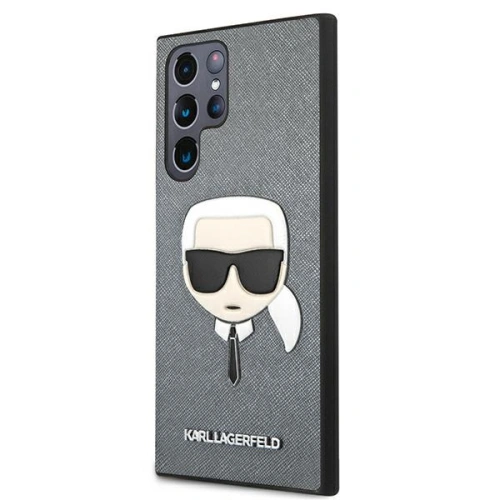 Kup Etui Karl Lagerfeld KLHCS22LSAKHSL Samsung Galaxy S22 Ultra stříbrný/silver hardcase Saffiano Ikonik Karl`s Head - KLD799SLV - {ean13} - Sklep Home Screen